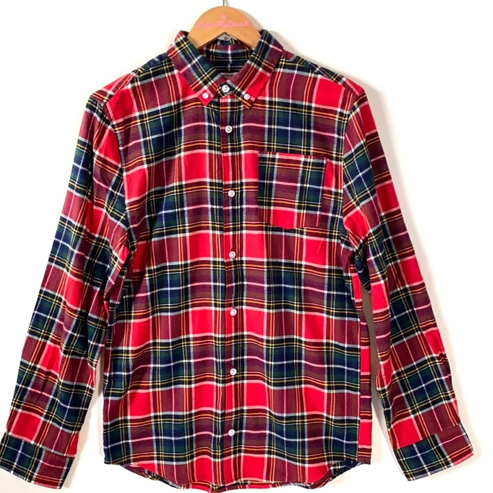 Crown & Ivy kids‎ plaid long sleeve button down shirt, Size XL, NWT